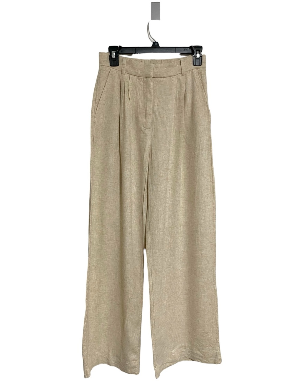 Abercrombie & Fitch Sloane Ultra High Rise Wide Leg Linen Blend Pant Oatmeal - Picture 4 of 10